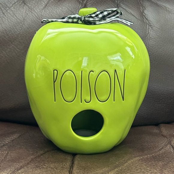POISON - Rae Dunn Green Poison Apple Halloween Bird House - Picture 2 of 12